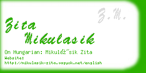 zita mikulasik business card